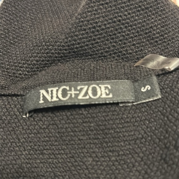 NIC+ZOE Black Mock Neck Fringe Tunic sleeveless - Picture 4 of 6